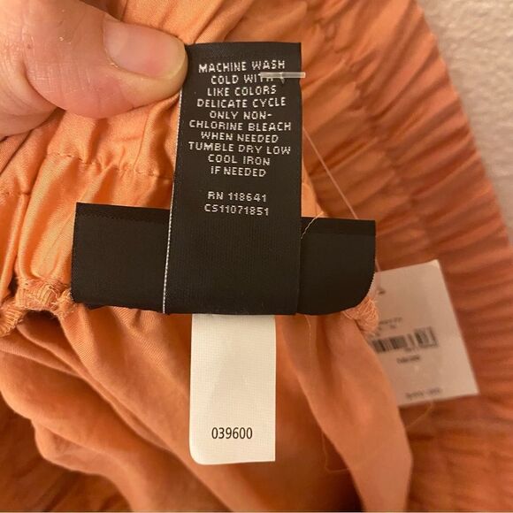 Lane Bryant Hi-Low pull on Coral peach Skirt silky Crinkle lightweight 18-20 New - Picture 11 of 11